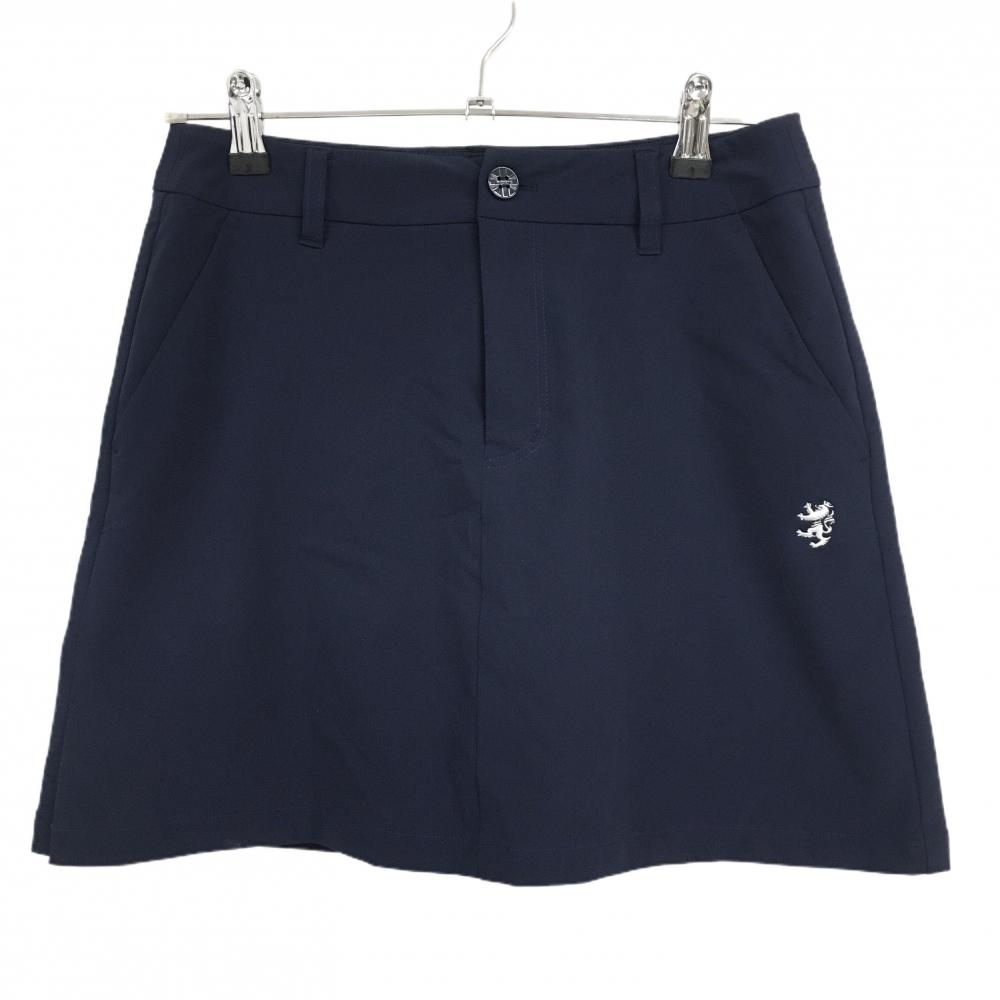 【超美品】アドミラル ストレッチスカート ネイビー ロゴ白 内側インナーパンツ レディース M ゴルフウェア Admiral