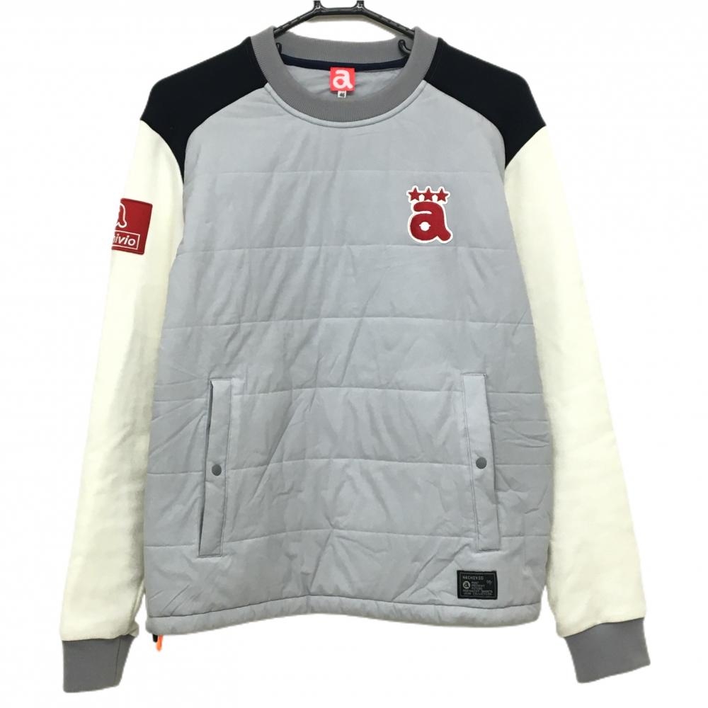 アルチビオ 中綿スニード グレー×白 身頃中綿 袖裏起毛 ブルゾン  レディース 46(M) ゴルフウェア archivio