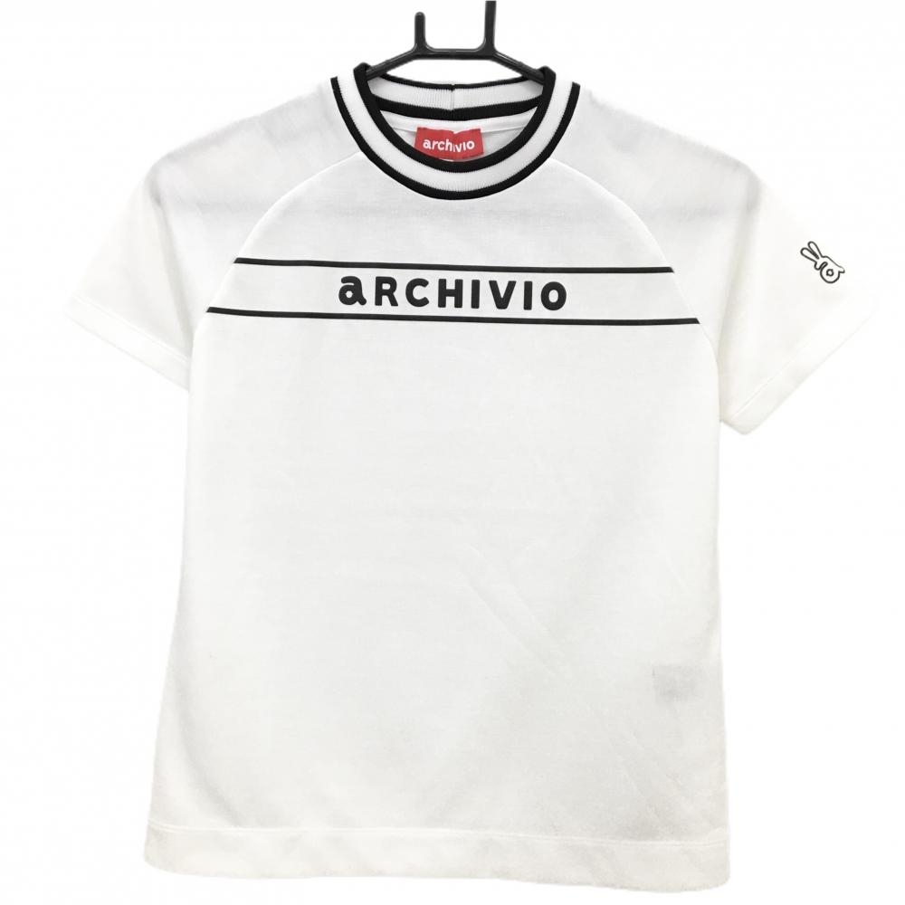 【超美品】アルチビオ Tシャツ 白 胸元ロゴ  レディース 36(S) ゴルフウェア archivio
