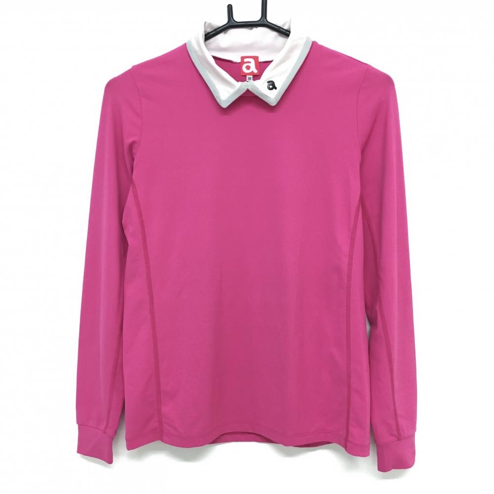 アルチビオ 襟付きインナーシャツ ピンク 襟ロゴ ハイネック  レディース 38 ゴルフウェア archivio
