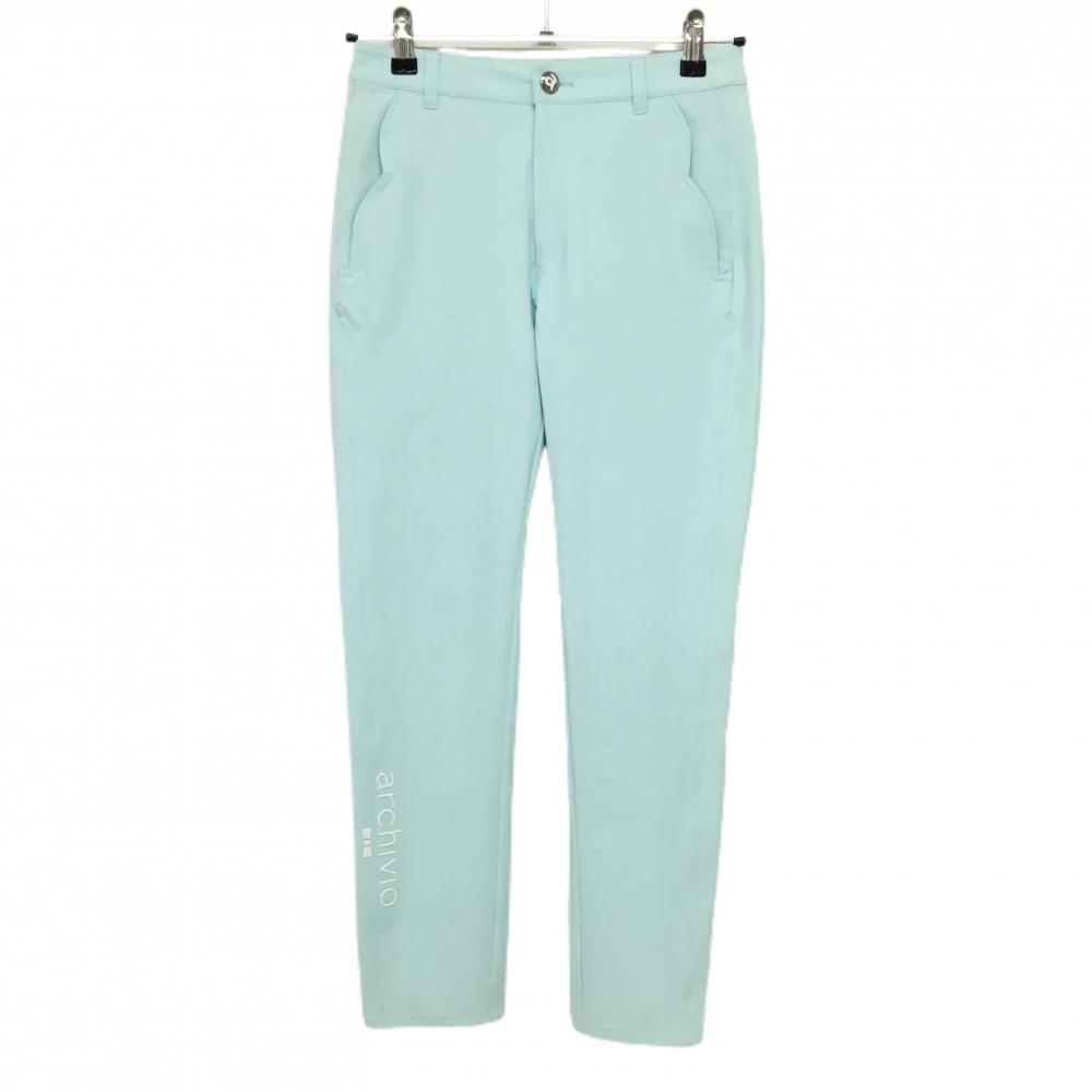 アルチビオ パンツ ライトブルー ストレッチ 裾ロゴ レディース 36 ゴルフウェア archivio