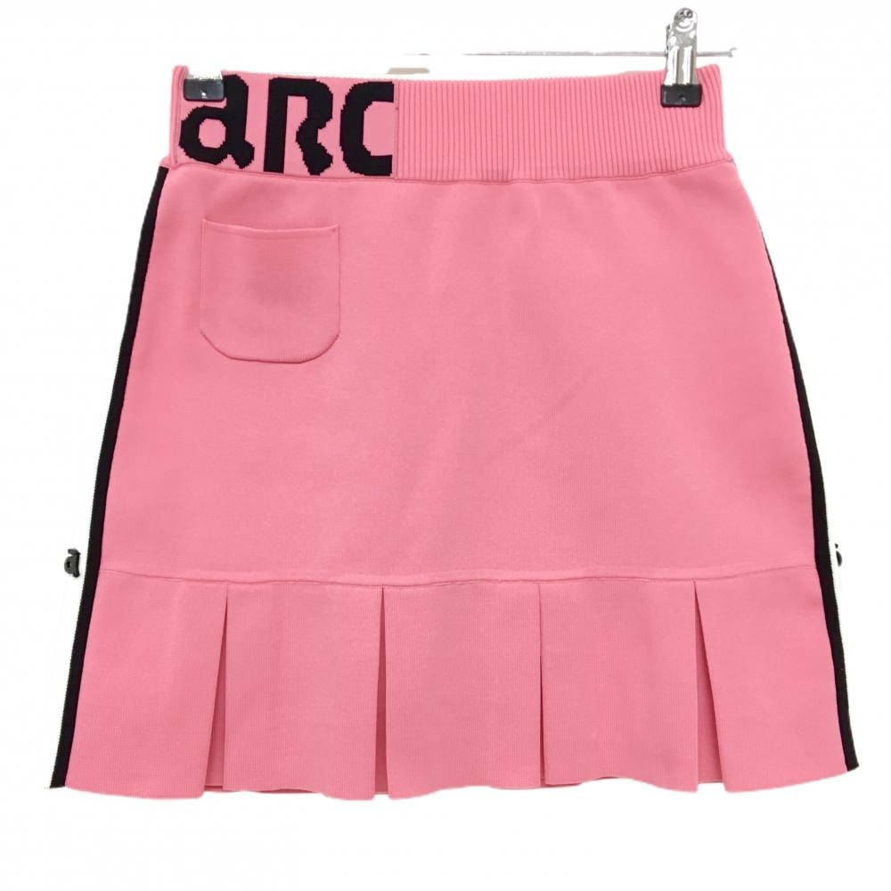 【超美品】アルチビオ ニットスカート ピンク×黒 裾プリーツ レディース 36(S) ゴルフウェア 2023年カタログ掲載モデル archivio