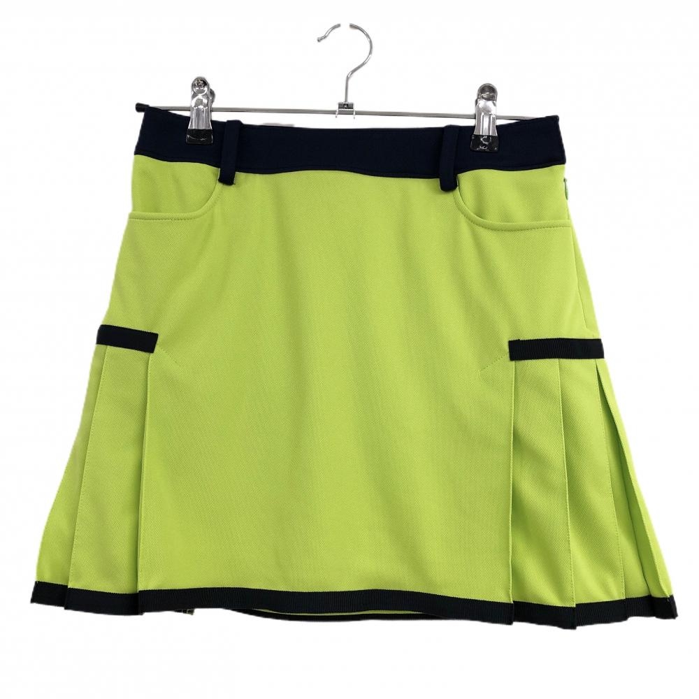 【新品】アルチビオ スカート ライトグリーン×ネイビー サイドプリーツ 裏地付 レディース 36(S) ゴルフウェア archivio