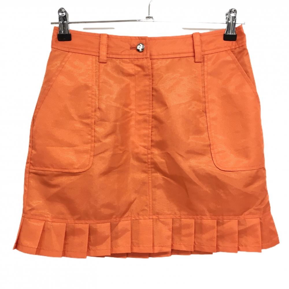 アルチビオ スカート オレンジ 裾プリーツ 光沢 レディース 36(S) ゴルフウェア archivio
