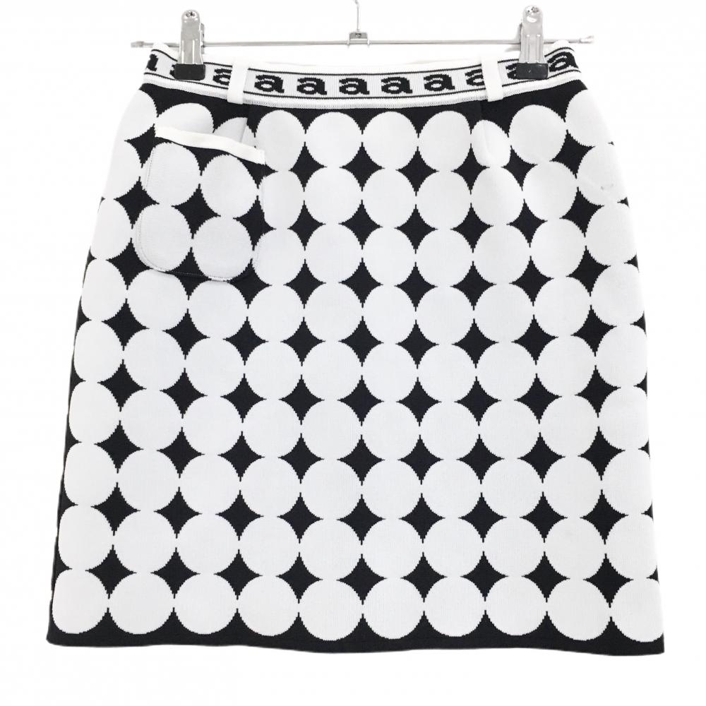 アルチビオ ニットスカート 白×黒 ドット  レディース 36(S) ゴルフウェア archivio