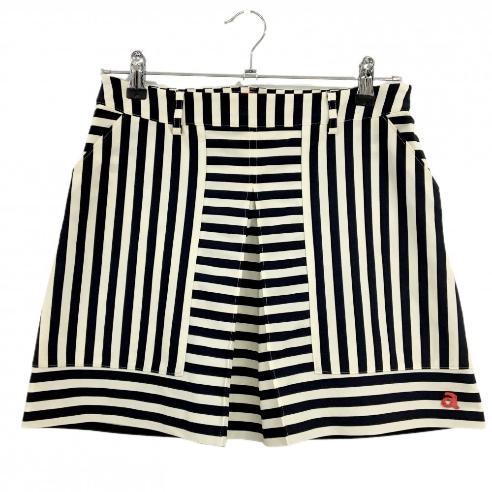 【美品】アルチビオ スカート アイボリー×ネイビー ストライプ レディース 40(L) ゴルフウェア archivio