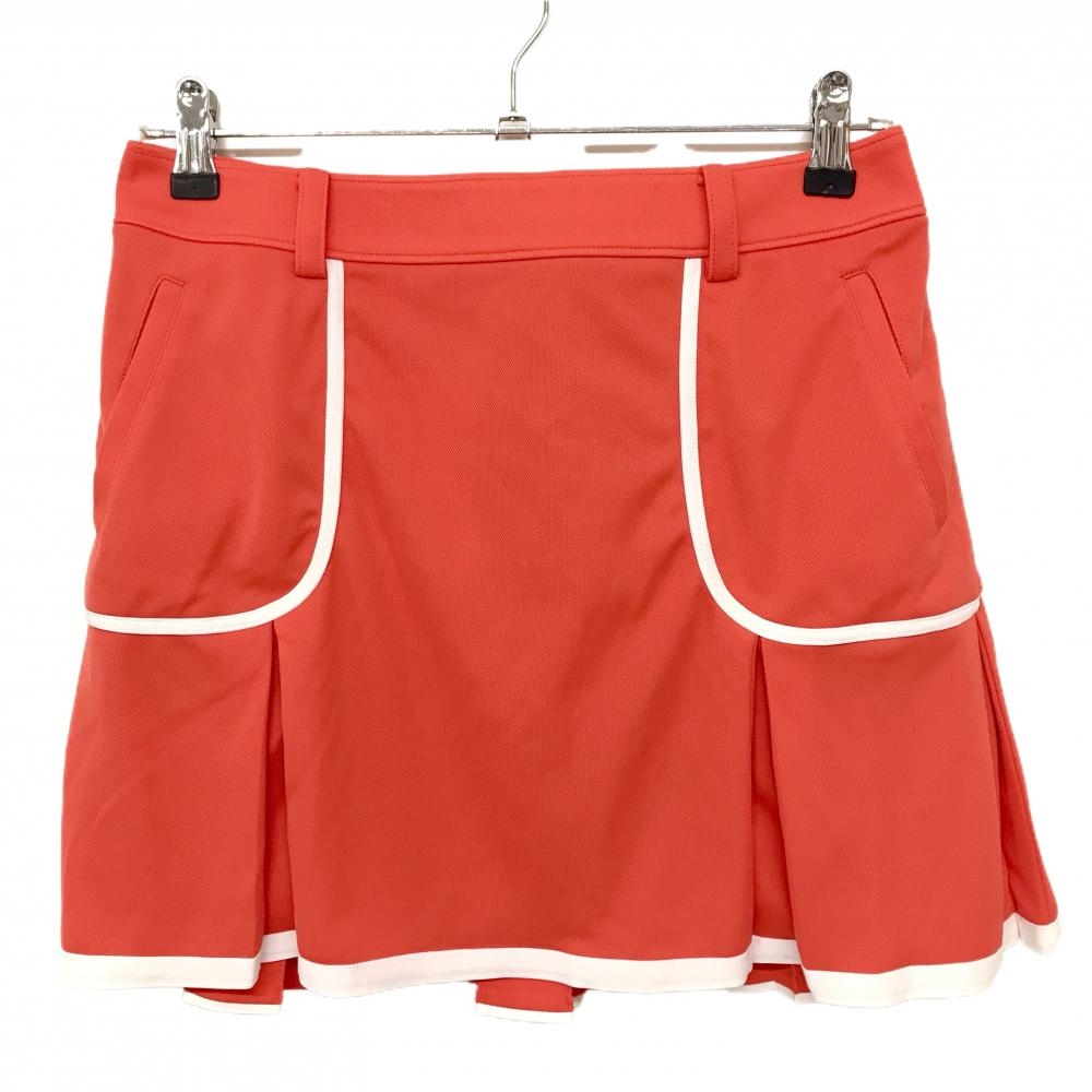 【超美品】アルチビオ スカート オレンジ×白 パイピングテープ 裏地付  レディース 40(L) ゴルフウェア archivio