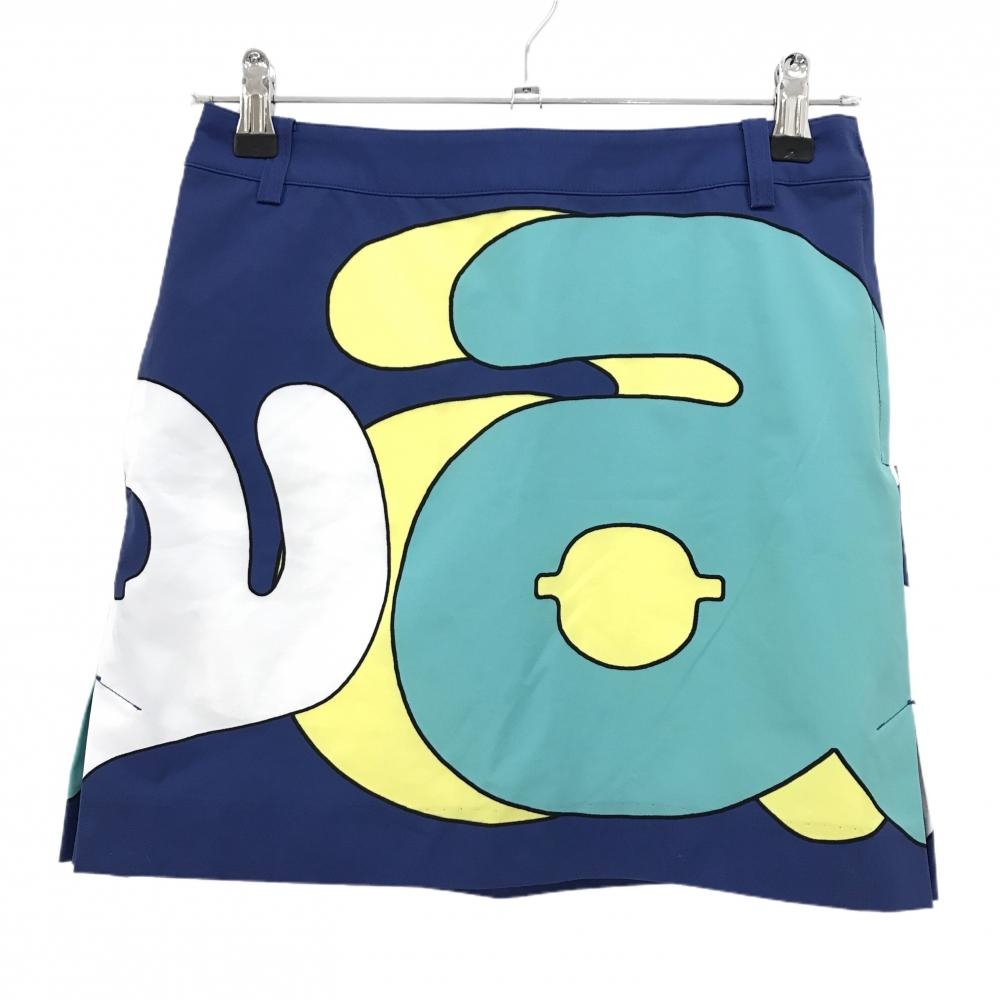 アルチビオ スカート グリーン×ブルー ビッグロゴ 裏地付き  レディース 36(S) ゴルフウェア archivio