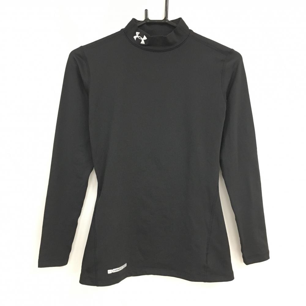 【超美品】アンダーアーマー ハイネックインナーシャツ 白 裏微起毛 ネックロゴ刺しゅう レディース MD ゴルフウェア UNDER ARMOUR