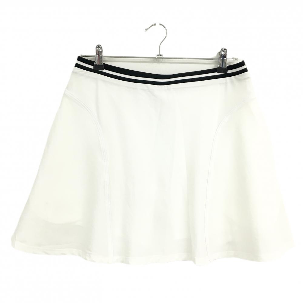 【美品】アンダーアーマー スカート 白×黒 ウエストゴム 内側インナーパンツ ストレッチ  レディース M ゴルフウェア UNDER ARMOUR