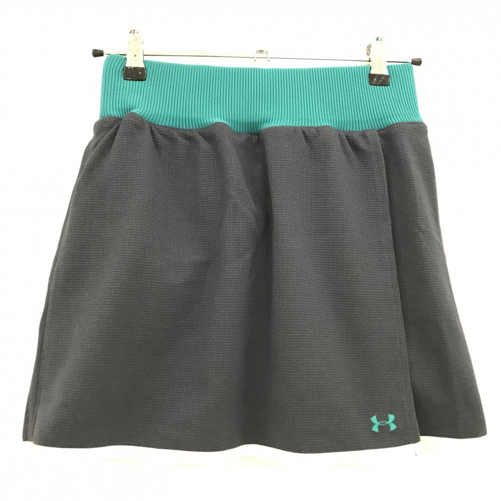 【美品】アンダーアーマー リバーシブルスカート ダークネイビー×グリーン 裏アイボリー レディース SM ゴルフウェア UNDER ARMOUR