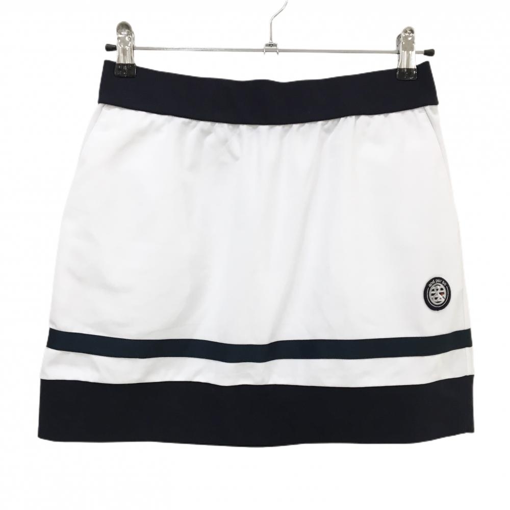 【新品】アンパスィ スカート 白×ネイビー ストレッチ バイカラー  レディース L ゴルフウェア and per se