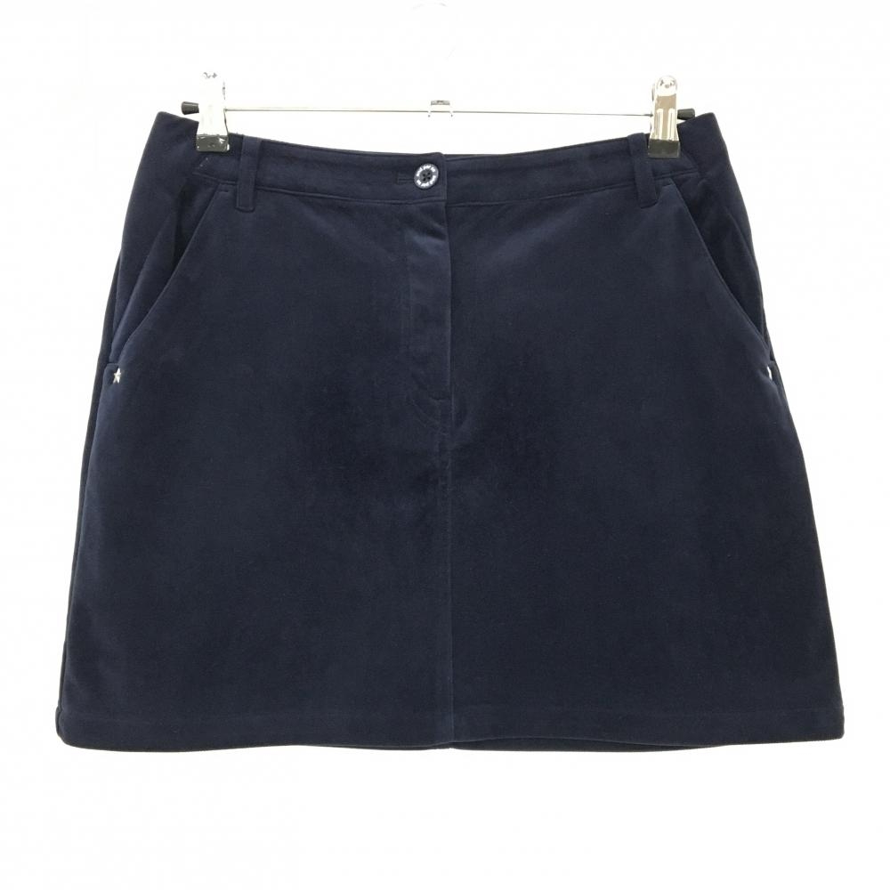 【超美品】アンパスィ スカート ネイビー 表起毛 ストレッチ  レディース L ゴルフウェア 2025年モデル and per se