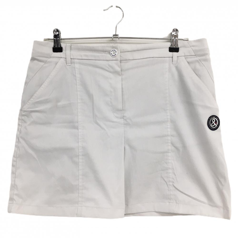アンパスィ スカート ライトグレー×ネイビー 後ろロゴプリント 裏地付き ストレッチ  レディース L ゴルフウェア and per se