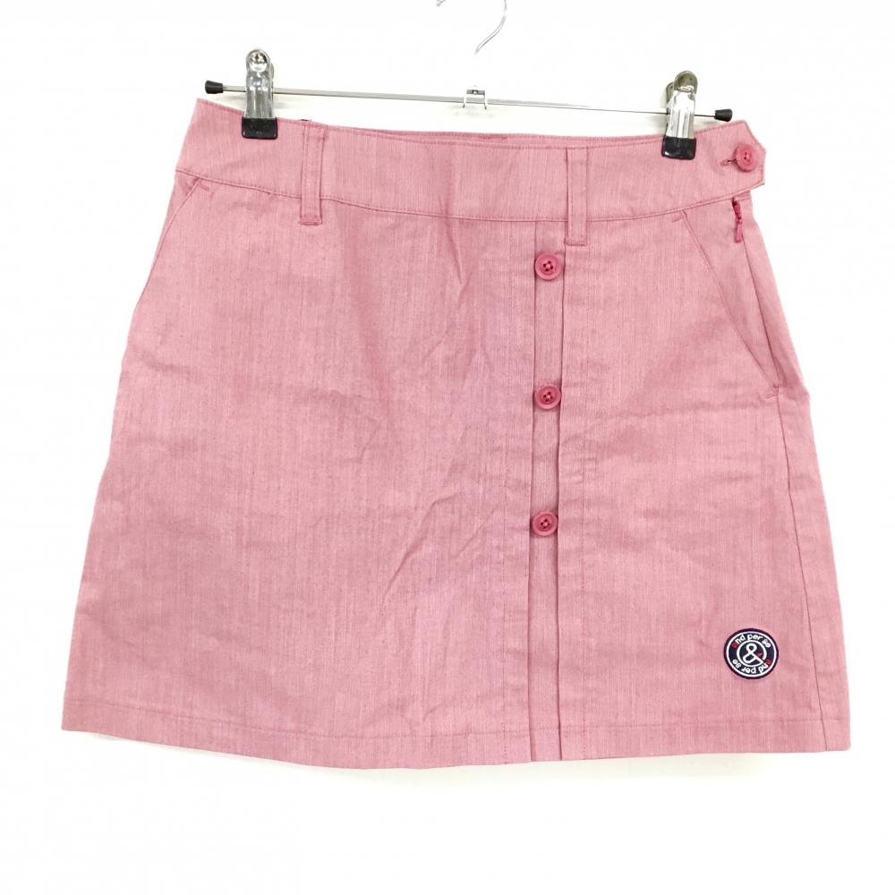 【超美品】アンパスィ スカート レッド系 ストレッチ ロゴ刺しゅう レディース L ゴルフウェア and per se