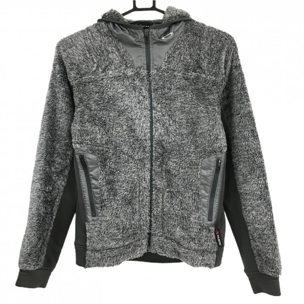 オークリー ボア切替パーカー グレー系 一部ボア 裏起毛  レディース M ゴルフウェア Oakley