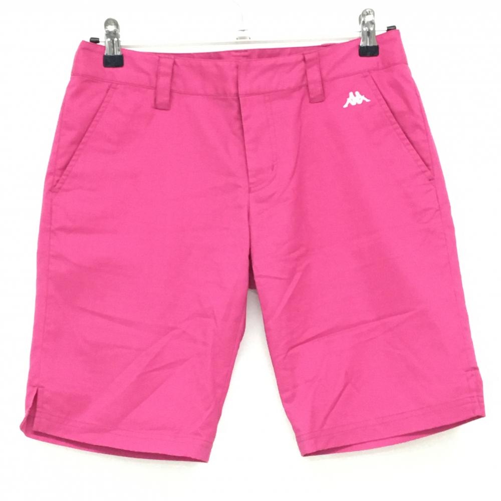 【超美品】カッパ ハーフパンツ ピンク 細ストライプ地模様 ストレッチ レディース 11 ゴルフウェア Kappa