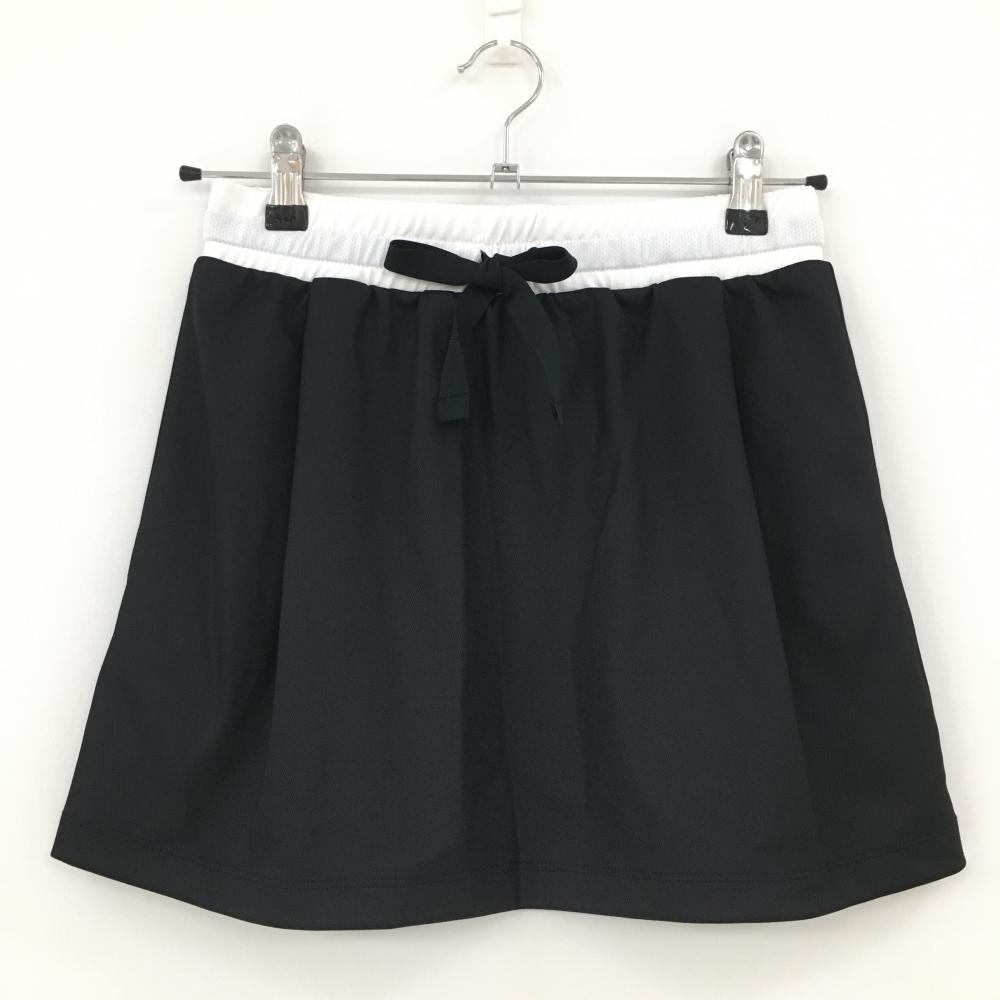 【超美品】カッパ スカート 黒×白 ウエストゴム  レディース M ゴルフウェア Kappa