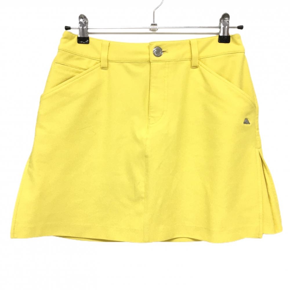 【超美品】カッパ ストレッチスカート イエロー ハート刺しゅう レディース M ゴルフウェア Kappa