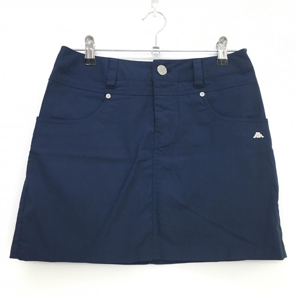 【超美品】カッパ スカート ネイビー シルバーロゴ ストレッチ レディース 7 ゴルフウェア Kappa