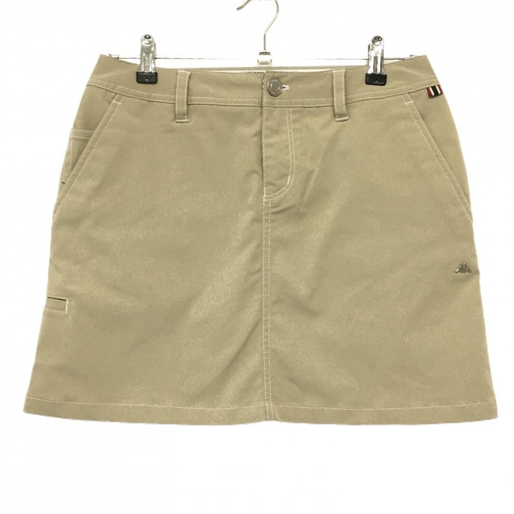 【美品】カッパ スカート ベージュ 無地 ロゴ レディース L ゴルフウェア Kappa
