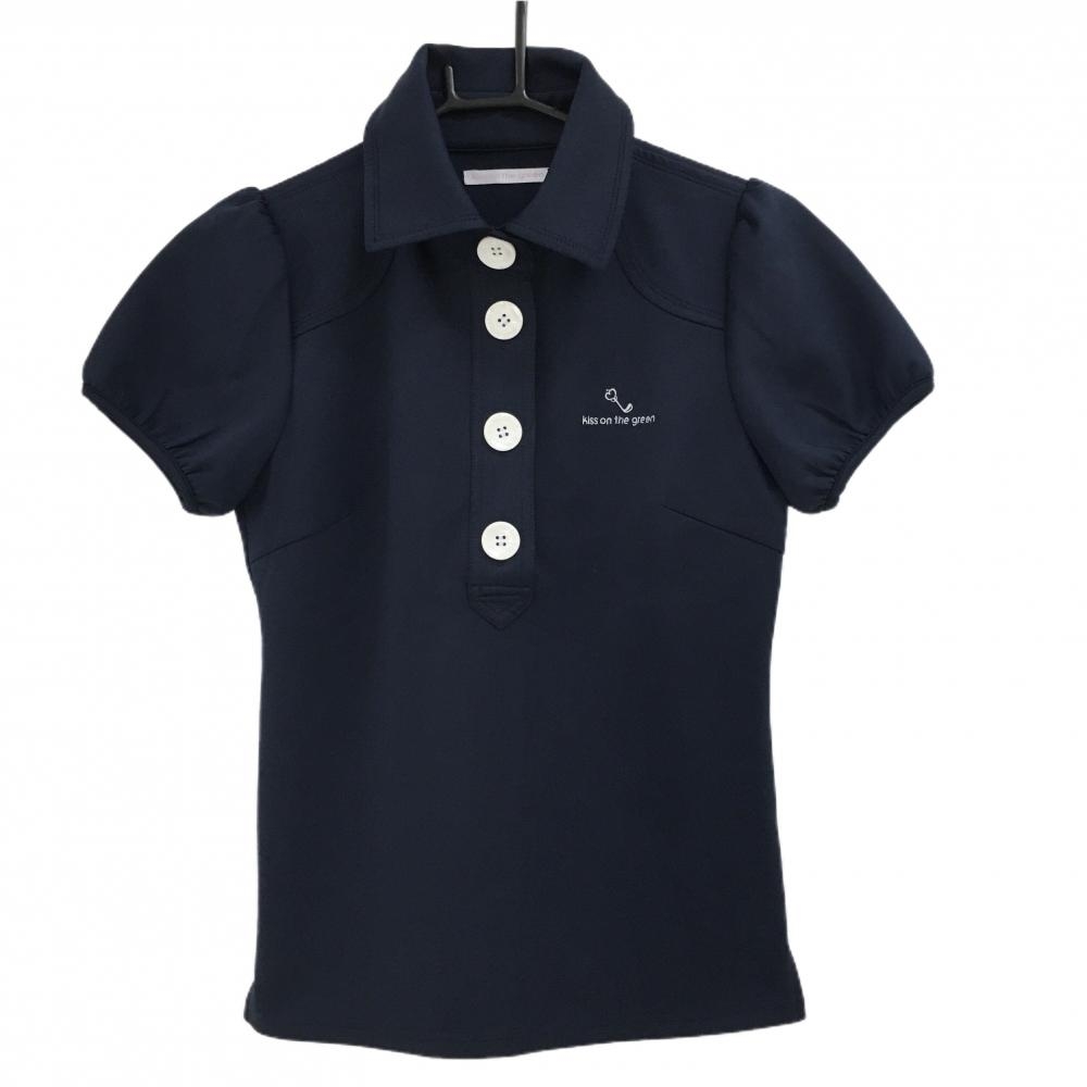 【美品】キスオンザグリーン 半袖ポロシャツ ネイビー　サイズ表記無し レディース  ゴルフウェア kiss on the green
