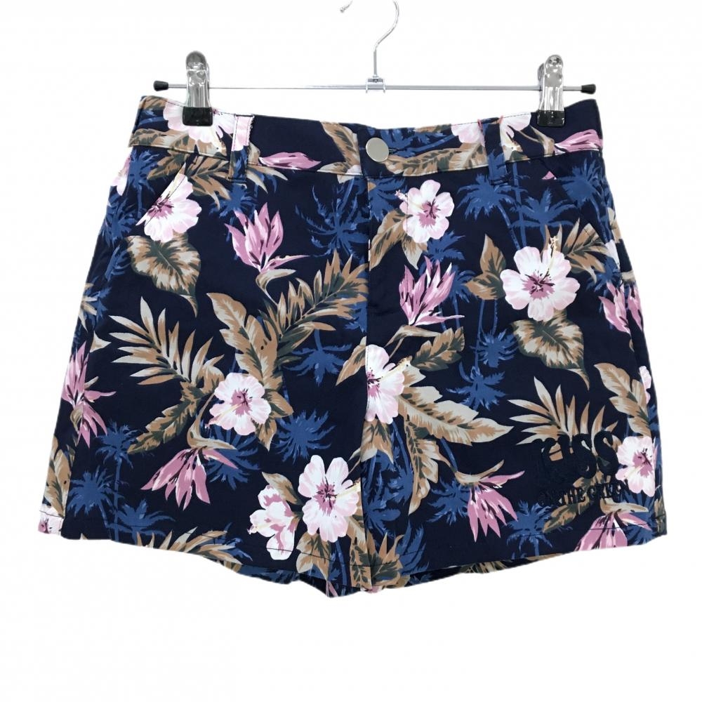 【新品】キスオンザグリーン ショートパンツ ネイビー×レッド 花柄  レディース L ゴルフウェア kiss on the green