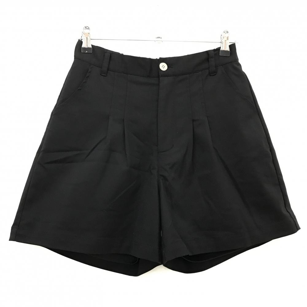 【超美品】キスオンザグリーン ショートパンツ 黒 ウエスト一部ゴム 裏地付 レディース 3(L) ゴルフウェア kiss on the green