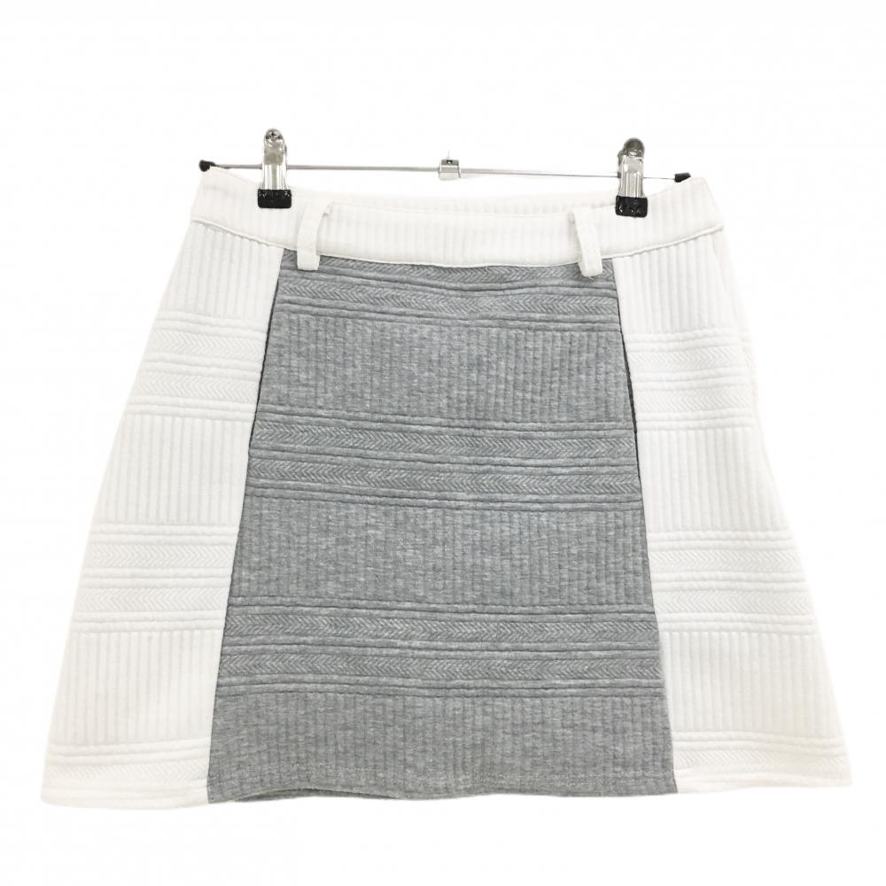 キスオンザグリーン スカート グレー×白 バイカラー 織生地 内側インナーパンツ  レディース 2(M) ゴルフウェア kiss on the green