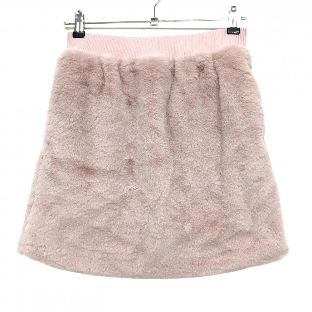 【超美品】キスオンザグリーン ボアスカート ピンク ウエストゴム レディース 2(M) ゴルフウェア kiss on the green