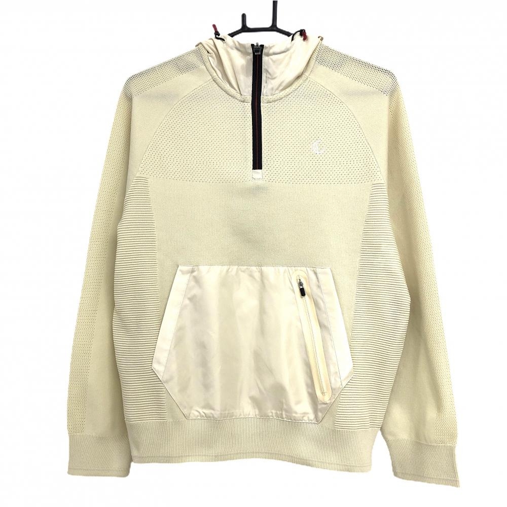 【超美品】キャロウェイ レッドレーベル 異素材ニットパーカー ベージュ  レディース L ゴルフウェア 2023年モデル Callaway