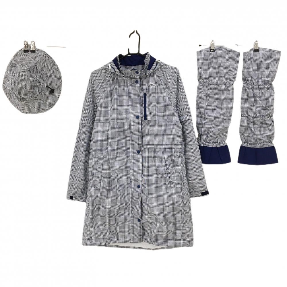 【超美品】キャロウェイ レインウェア(4WAYレインワンピース×レインハット×レッグカバー)  レディース LL ゴルフウェア Callaway