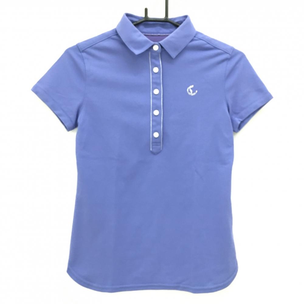 キャロウェイ 半袖ポロシャツ パープルブルー ロゴラインストーン レディース S ゴルフウェア Callaway