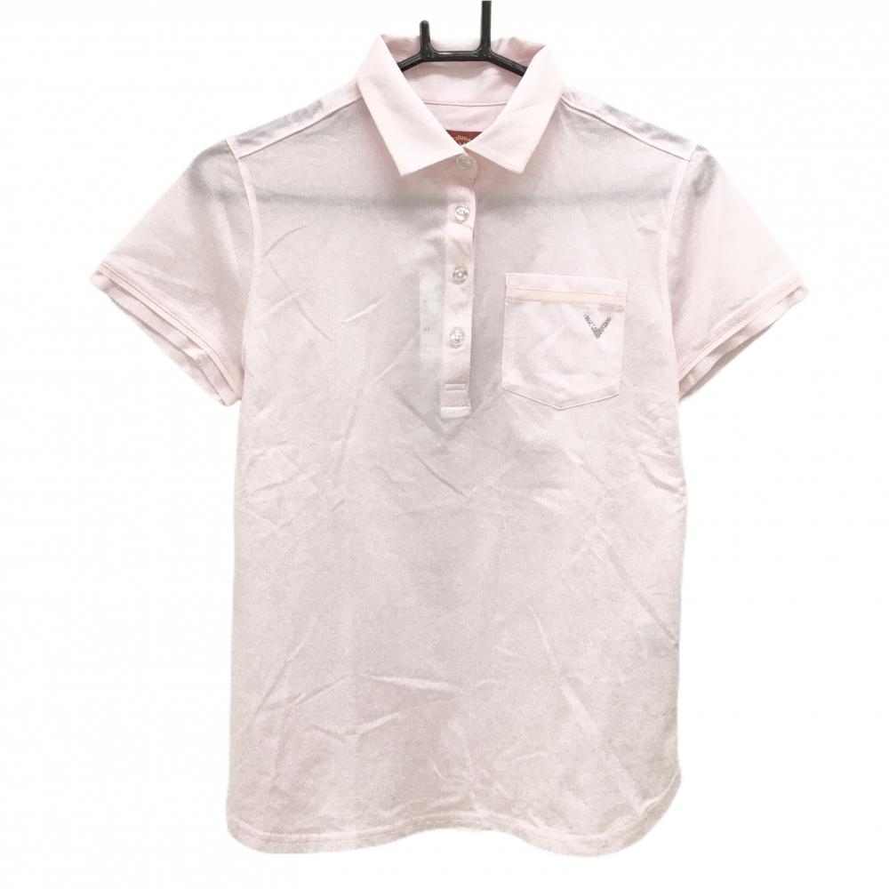 【新品】キャロウェイ レッドレーベル 半袖ポロシャツ ピンク×白 細ストライプ レディース M ゴルフウェア Callaway