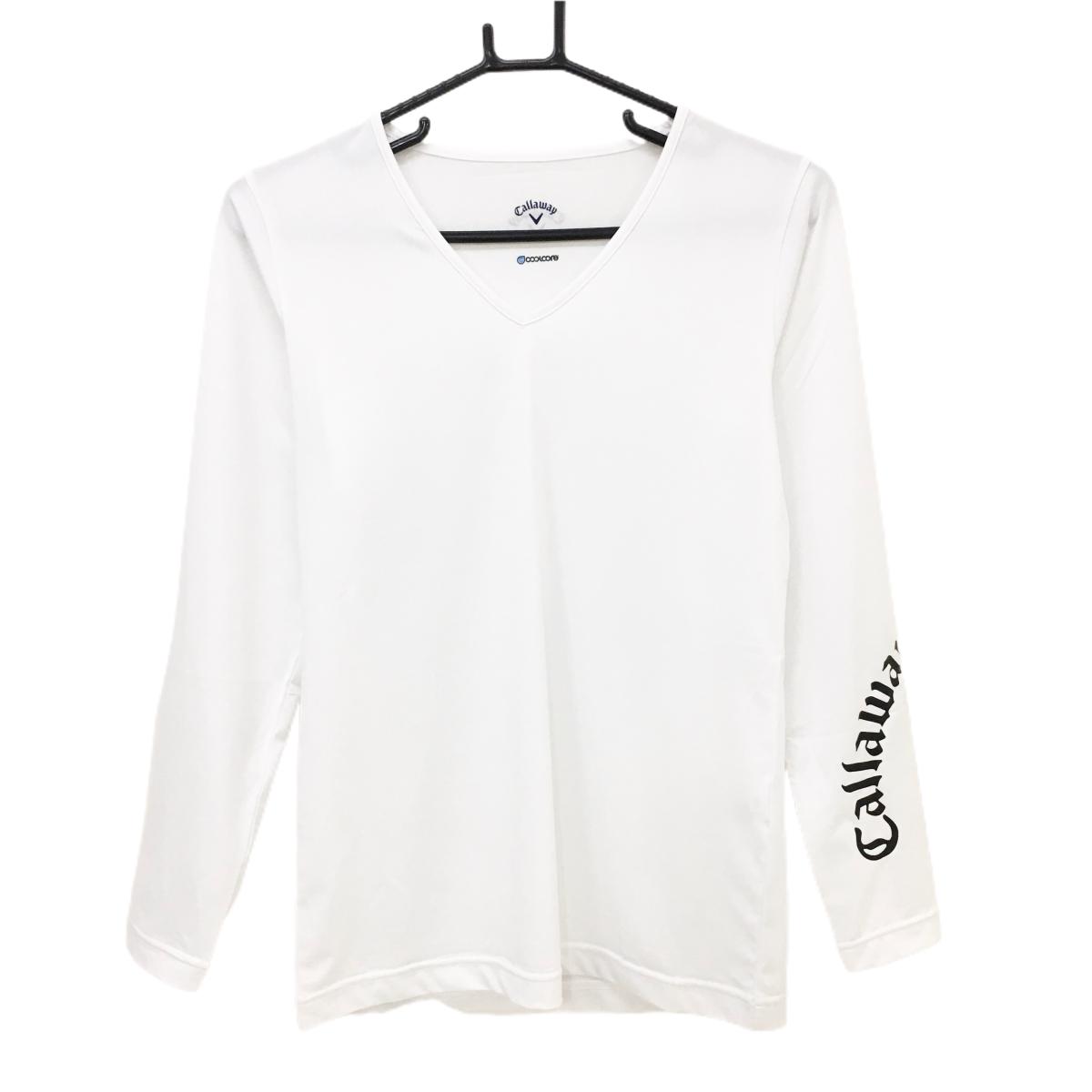 【超美品】キャロウェイ インナーシャツ 白 ストレッチ COOLCORE レディース L ゴルフウェア 2024年モデル Callaway