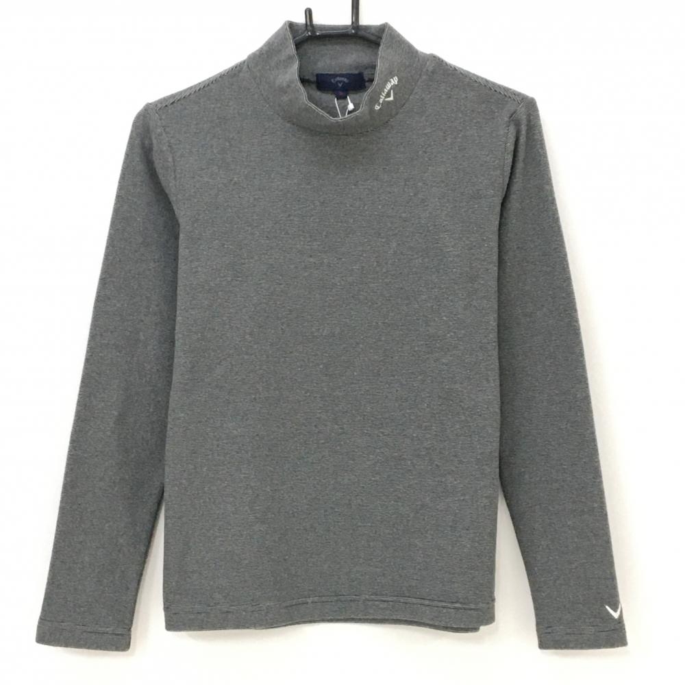 【新品】キャロウェイ 長袖ハイネックシャツ グレー 起毛 ネックロゴ白  レディース S ゴルフウェア 2023年モデル Callaway