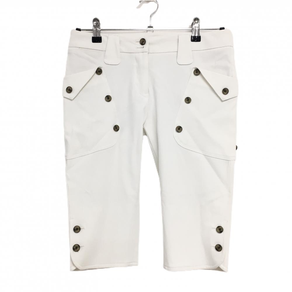 キャロウェイ 半端丈パンツ 白 バックロゴ レディース S ゴルフウェア Callaway