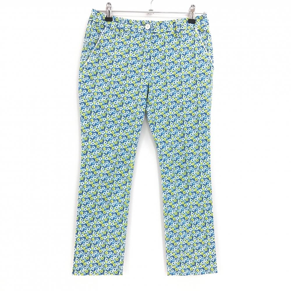 キャロウェイ パンツ ブルー×イエロー 花柄 ストレッチ レディース S ゴルフウェア Callaway