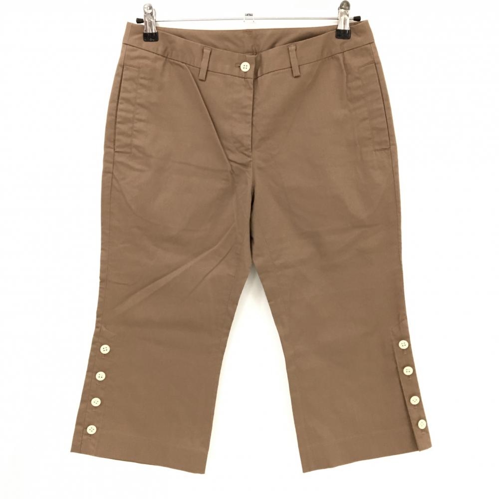 【美品】キャロウェイ 半端丈パンツ ブラウン 裾ボタン レディース L ゴルフウェア Callaway