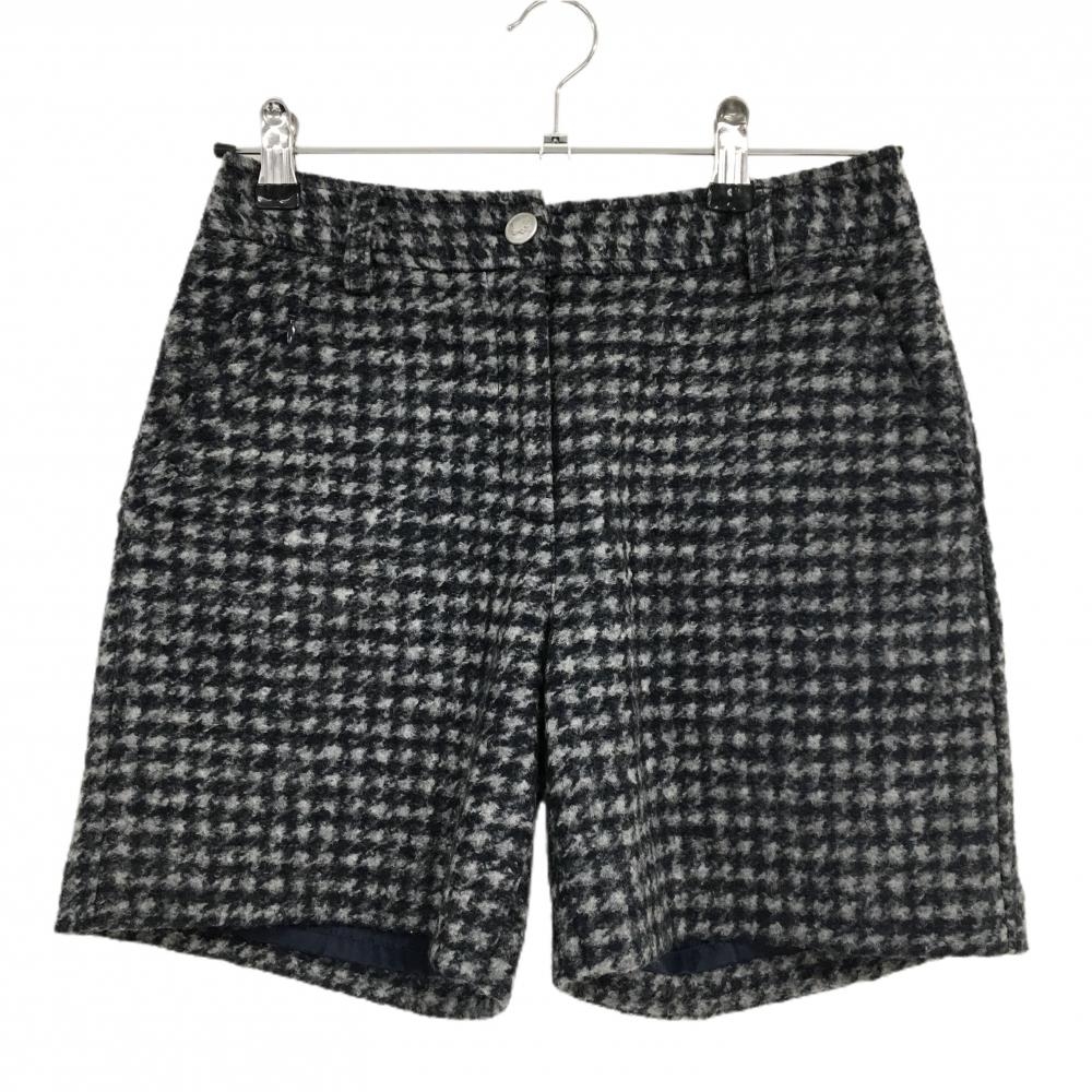 【美品】キャロウェイ ショートパンツ ネイビー×グレー 千鳥格子 ウール混  レディース S ゴルフウェア Callaway