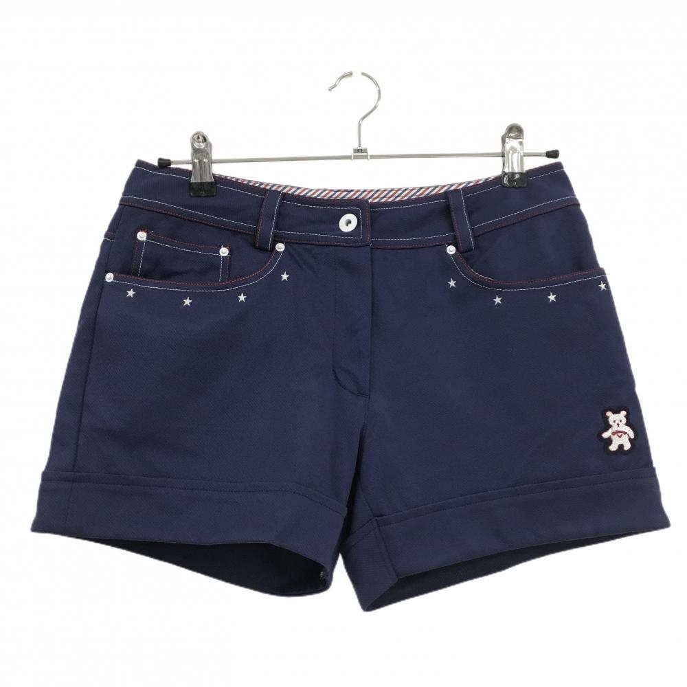 【超美品】キャロウェイ ショートパンツ ネイビー×白 星ポケット ワッペン レディース L ゴルフウェア Callaway
