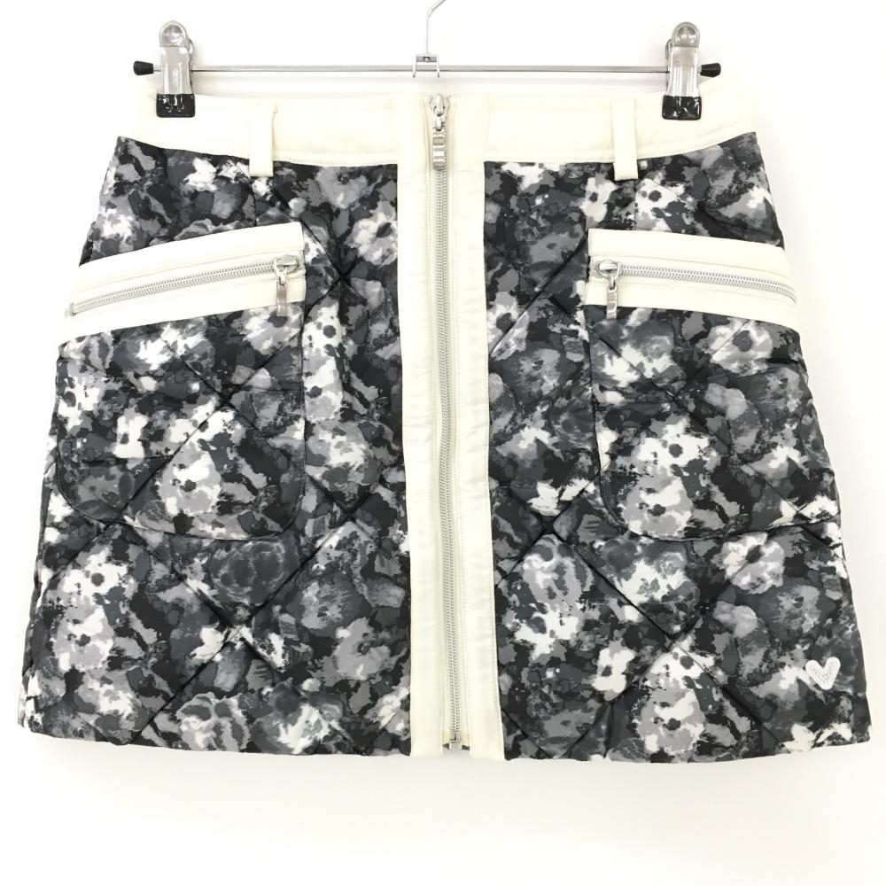 【超美品】キャロウェイ スカート グレー×白 総柄 フロントチャック レディース M ゴルフウェア サンプル品 Callaway