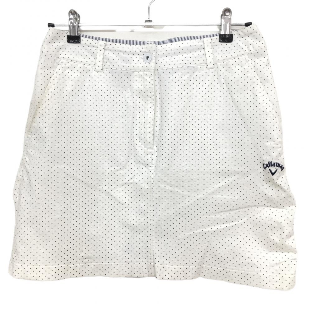 キャロウェイ スカート 白×ネイビー ピンドット  レディース L ゴルフウェア 2022年モデル Callaway