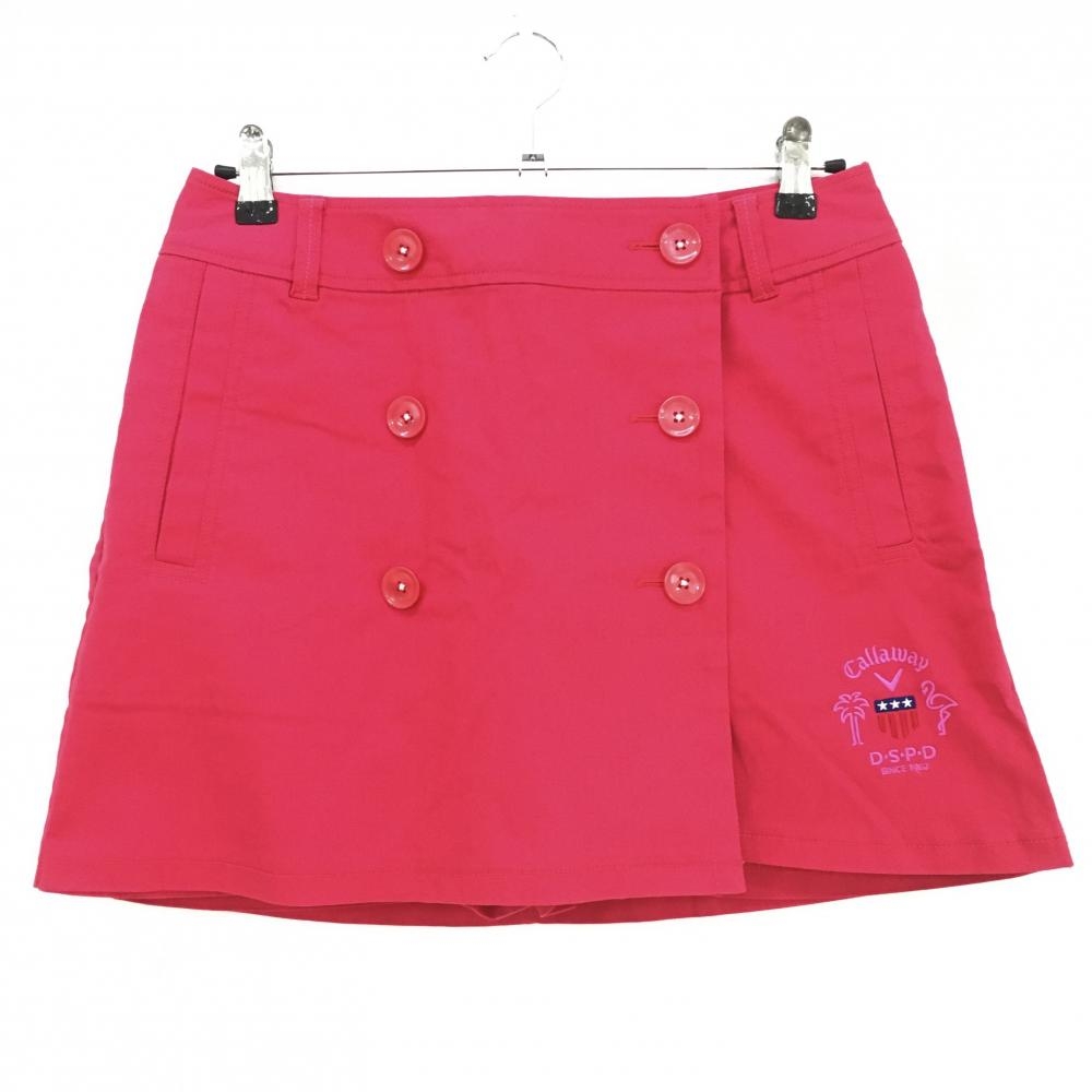【超美品】キャロウェイ スカート レッドピンク 内側インナーパンツ レディース L ゴルフウェア Callaway