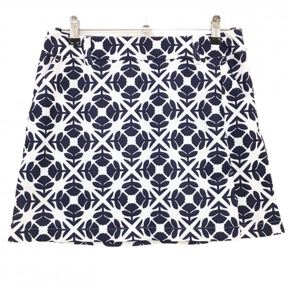 キャロウェイ スカート 白×ネイビー 総柄  レディース L ゴルフウェア Callaway