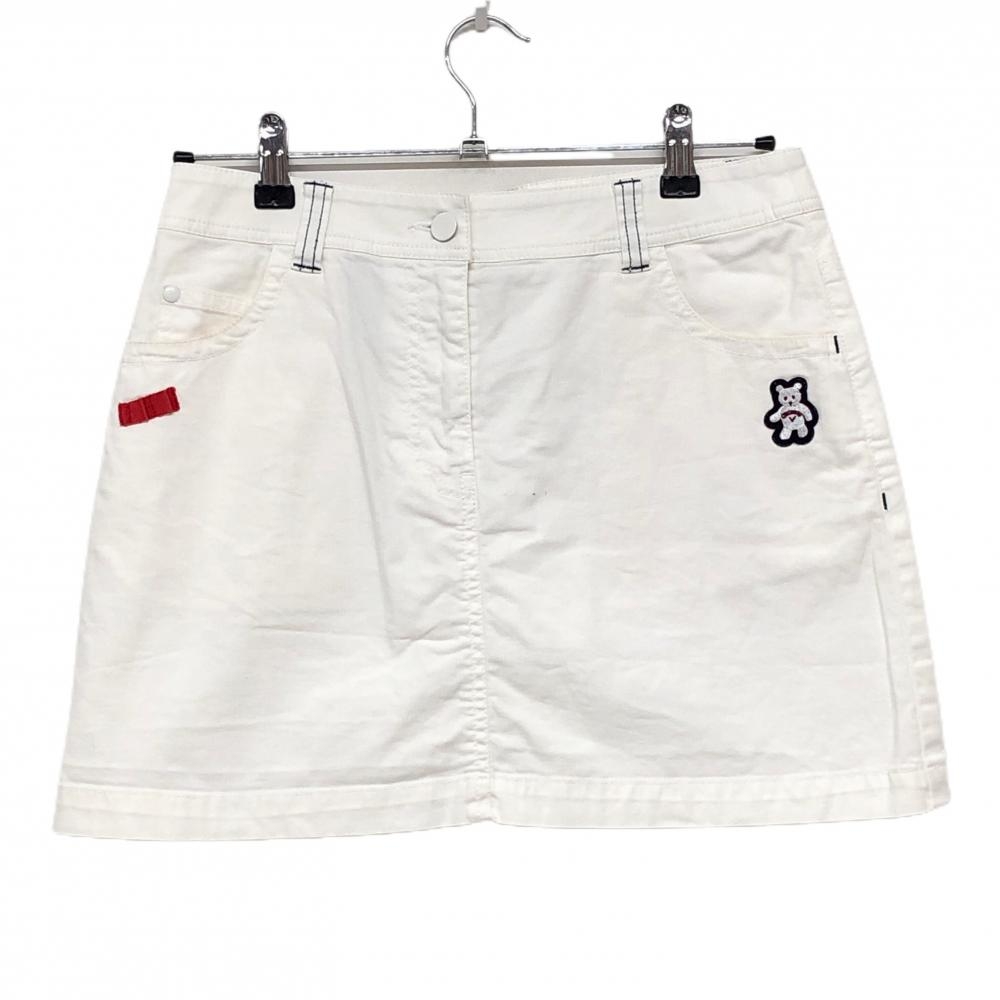 キャロウェイ スカート 白 ティー装着可 ベアワッペン レディース S ゴルフウェア Callaway