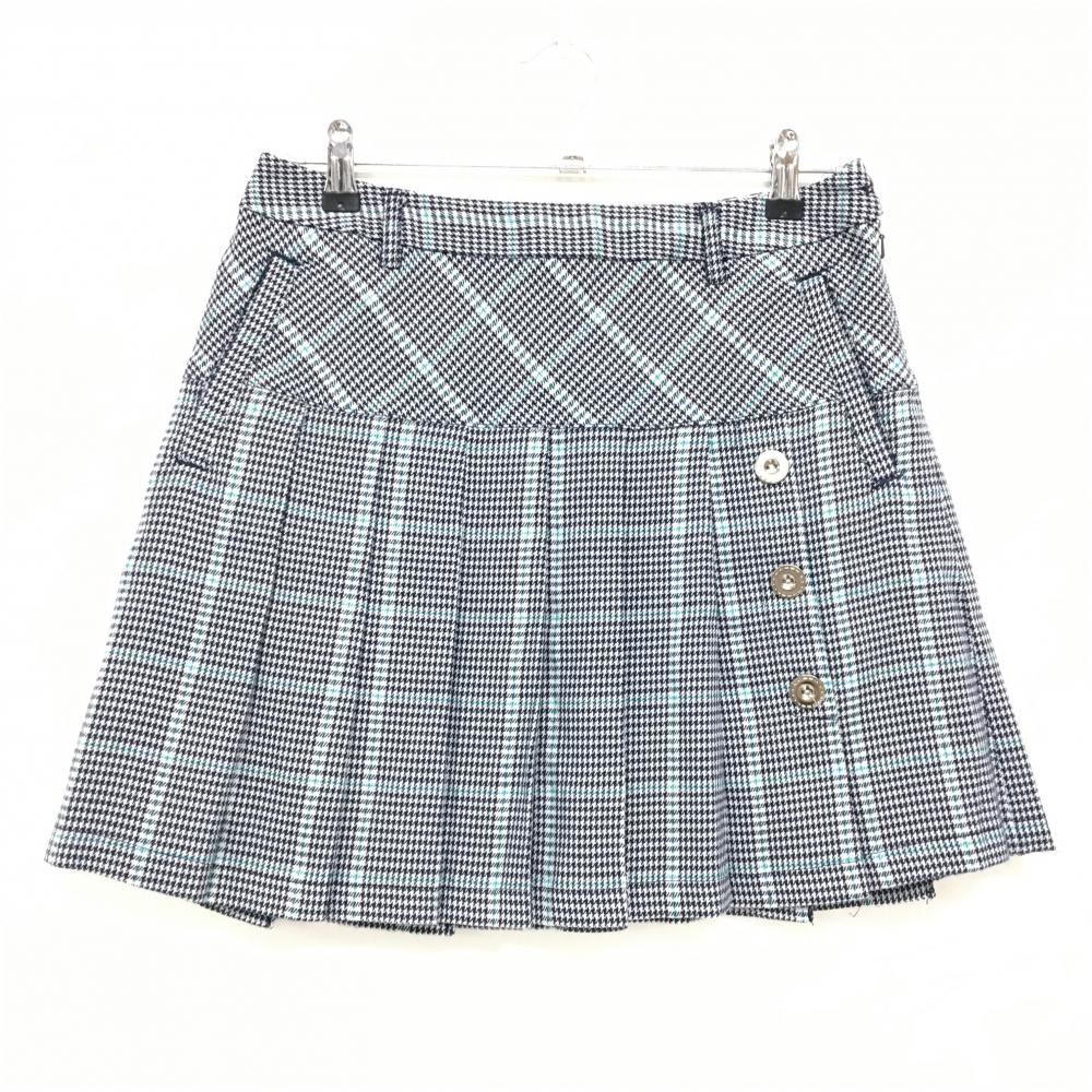【超美品】キャロウェイ スカート ネイビー×グリーン グレンチェック 裾プリーツ  レディース L ゴルフウェア Callaway