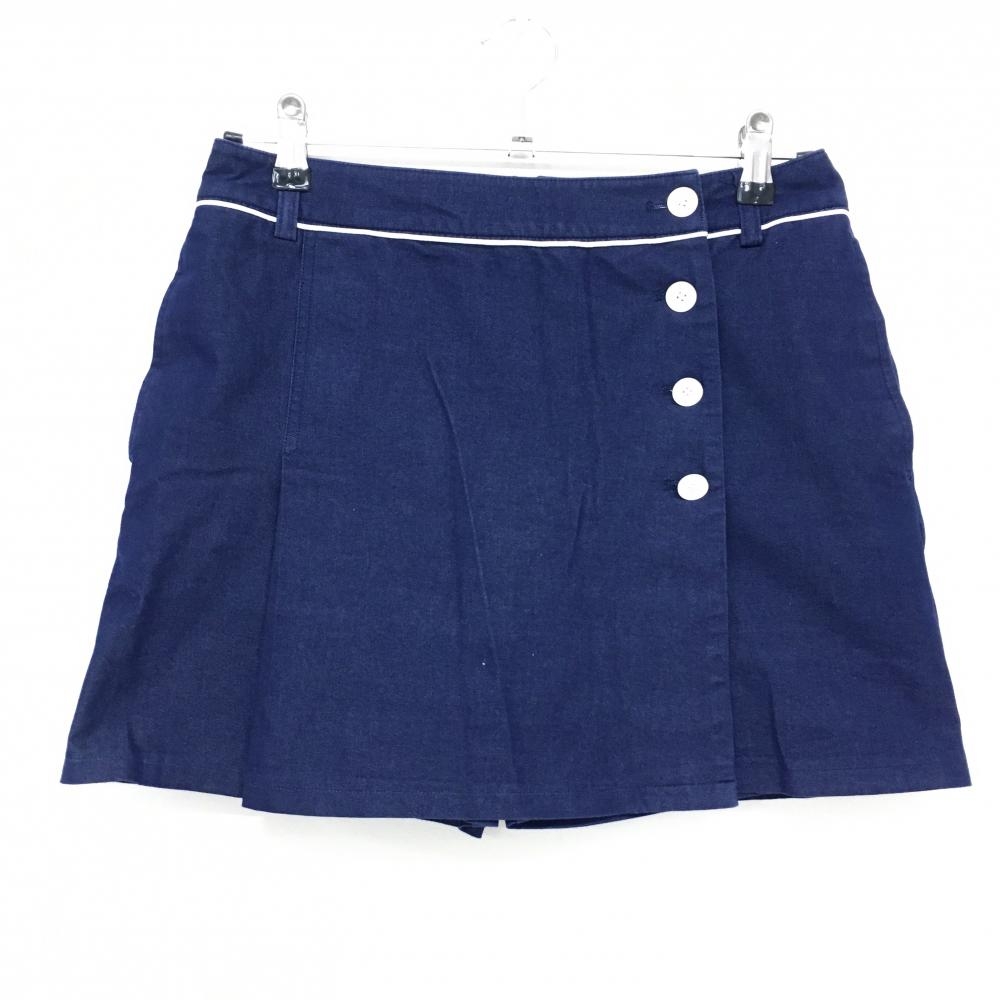 【美品】キャロウェイ スカート ネイビー パイピング白 ストレッチ 内側インナーパンツ レディース M ゴルフウェア Callaway