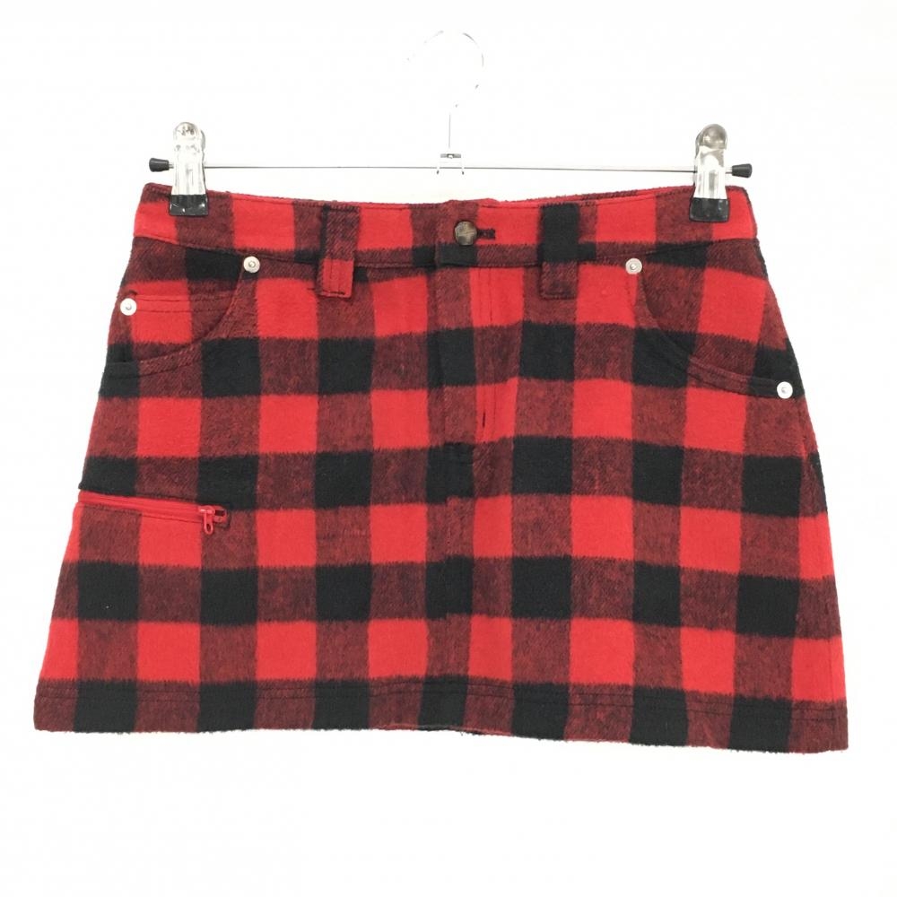 【美品】キャロウェイ スカート レッド×白 ギンガムチェック 起毛素材  レディース S ゴルフウェア Callaway