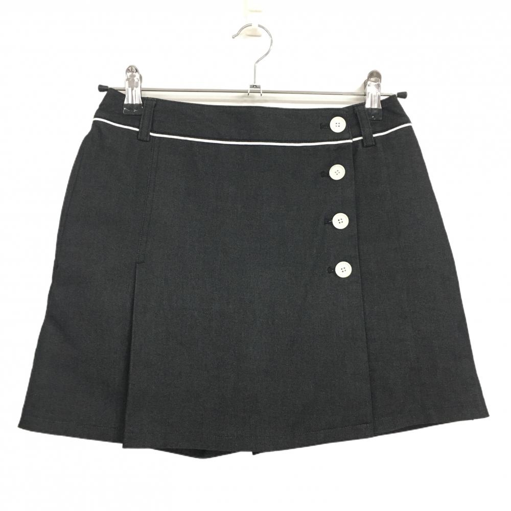 【超美品】キャロウェイ スカート 杢黒×白 前ボタン 内側パンツ レディース SS ゴルフウェア Callaway